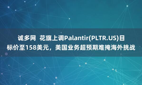 诚多网  花旗上调Palantir(PLTR.US)目标价至158美元，美国业务超预期难掩海外挑战