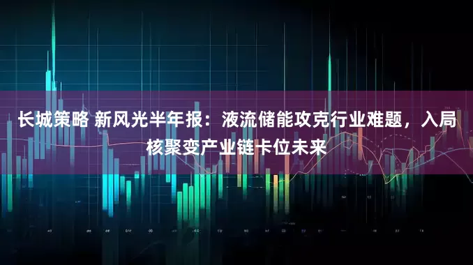 长城策略 新风光半年报：液流储能攻克行业难题，入局核聚变产业链卡位未来