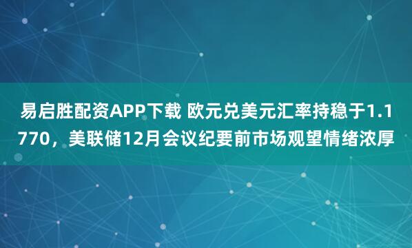 易启胜配资APP下载 欧元兑美元汇率持稳于1.1770，美联储12月会议纪要前市场观望情绪浓厚